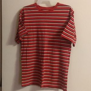 C) Faded glory boys short sleeve crew neck shirt red, white and blue stripe.
